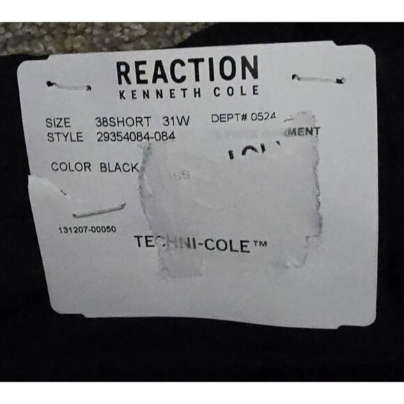 Kenneth Cole Reaction Mens Techni-Cole Black Flat-Front Dress Pants Size 38S 31W - Picture 5 of 5
